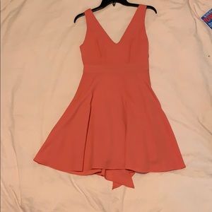Coral A-line dress